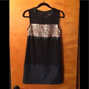 RACHEL Rachel Roy Black and Gold Sequin Dress
